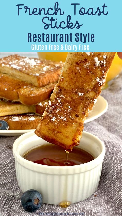 Gluten Free French Toast Sticks, Healthy French Toast Sticks, Easy French Toast Sticks, Baked French Toast Sticks, Dairy Free French Toast, Toast Restaurant, French Toast Toppings, French Toast Sticks Recipe, Gluten Free French Toast