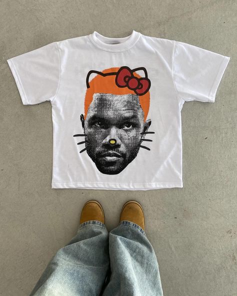 FRANK X KITTY TEE OUT NOW. Hello Kitty Filter, Street Style Outfits Casual, Ocean Shirt, Capsule Wardrobe Outfits, Jordan Outfits, Shirt Design Inspiration, Streetwear Aesthetic, Fire Fits, Streetwear Fashion Women