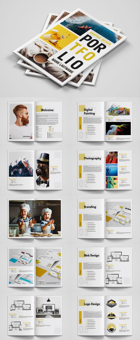 Printed Portfolio Layout, Photography Portfolio Layout, Portfolio Layout Template, Design Portfolio Layout, Indesign Portfolio Template, Graphic Design Portfolio Book, Indesign Portfolio, Layout Portfolio, Layout Print