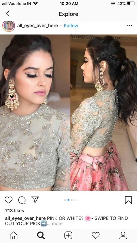 Hairstyle For Indowestern Dress, Chaniya Choli Hairstyles, Hairstyle For Western Dress, Open Hairstyles Indian Wedding, Chocolate Images, Western Hairstyles, Indowestern Dress, Hairstyles For Gowns, Wedding Hair Half