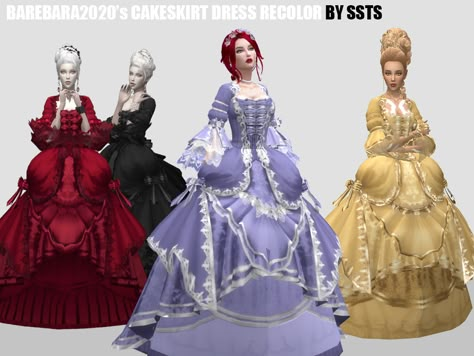 strange storyteller sims — BAREBARA2020’s CAKESKIRT DRESS RECOLOR by SSTS... The Sims 4 Cc Medieval Dress, Sims 4 Cc Fancy Dress, Sims 4 Queen Dress, Sims 4 Ballgown Cc, Sims 4 Ballgown, Sims 4 Cc Ball Gowns, Sims 4 Victorian Dress, Sims 4 Queen Cc, Sims 4 Cc Princess Dresses