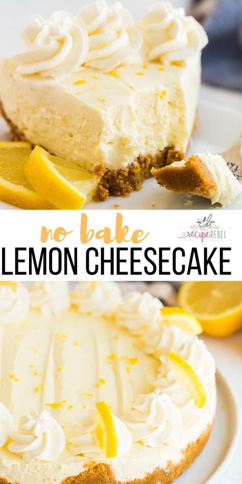 Desserts For Husband, Lemon Cheesecake Bites, Lemon Recipes Easy, Lemon Baking, Lemon Cheesecake Recipe, No Bake Lemon, Mouthwatering Desserts, Lemon Cupcake, Lemon Cheesecake Recipes