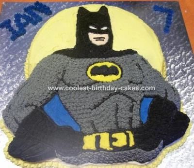 Batman Cake: I made this Batman cake for a friend's son. I used a Wilton shaped pan and my own chocolate cake recipe (doubled up). I don't like the cake recipe that Picture Cake Ideas, Best Homemade Cake, Cake Batman, Picture Cake, Batman Birthday Cakes, Birthday Cake Inspiration, 3d Birthday Cake, Shaped Cake Pans, Diy Birthday Cake