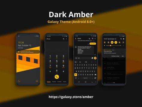 Dark Amber | Samsung Galaxy Theme by Durim Klaiqi Samsung Galaxy Themes, Samsung Themes, Android Theme, Galaxy Theme, Theme Design, Disney Wallpaper, Global Community, Amber, Samsung Galaxy