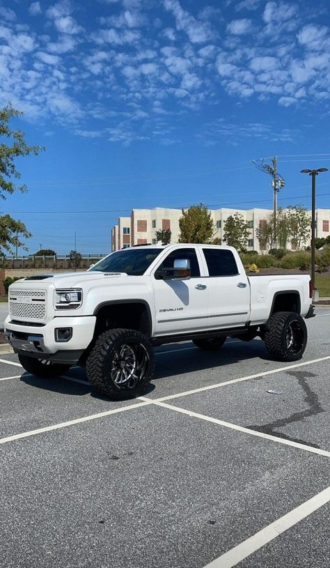 Gmc Sierra Denali, Nice Trucks, Trucks Chevy, Sierra Denali, Dream Trucks, Story Post, Truck Driving, White Truck, Dream Vehicles