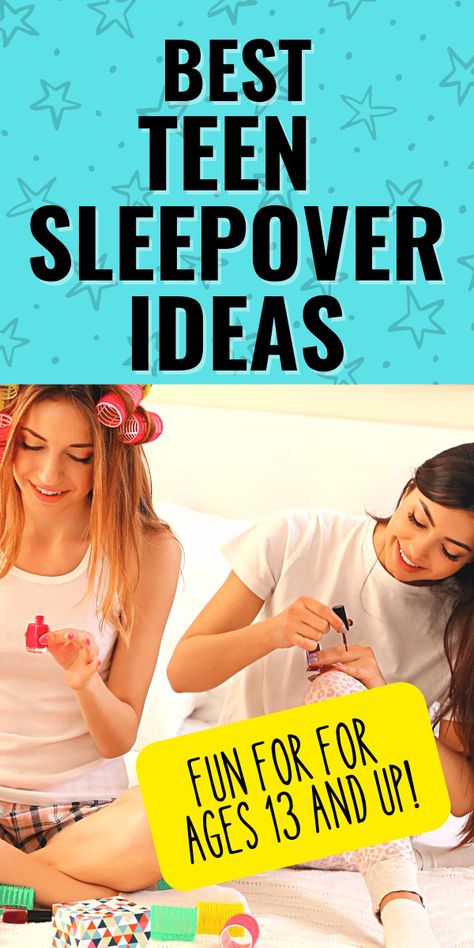 What to do at a sleepover age 13 and up (things to do at a sleepover teens) - super fun things to do in a sleepover for teenagers including party themes, slumber party games and more! #sleepoverparty #teenparty #themeparties Teenage Sleepover Ideas, Teenage Sleepover, Sleepover Party Ideas, Slumber Party Ideas, Slumber Party Activities, Teen Girl Birthday Party, Teen Sleepover Ideas, Girls Sleepover Party, Fun Sleepover Games