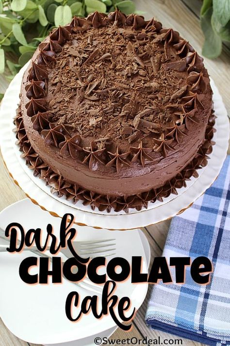 Dark Chocolate Cake Recipes, Coffee Cake Loaf, Chocolate Cake From Scratch, Homemade Dark Chocolate, Dark Chocolate Cake, Moist Cake, Decadent Chocolate Cake, Dark Chocolate Cakes, Kinds Of Desserts