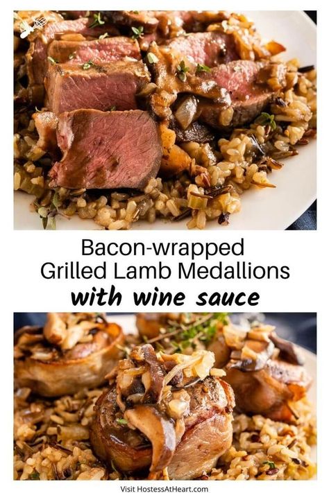 Lamb Medallions, Lamb Backstrap, Easy Lamb Recipes, Lamb Chop Recipes, Red Wine Sauce, Easter Dinner Recipes, Grilled Lamb, Wine Sauce, Lamb Recipes