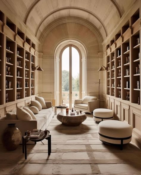 Banda Property, Chateaux Interiors, Neoclassical Interior, Design Library, Studio Living, Arched Doors, Trends For 2024, Spanish House, Library Design