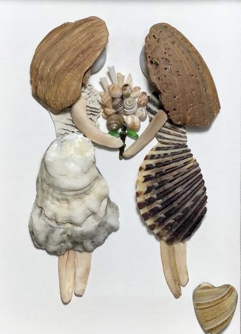 Shell Women Art, Shell People Craft, Tiny Shell Art, Shell People, Shell Craft Ideas, Sea Shell People, Seashell People, Things To Make With Shells, Shell People Art