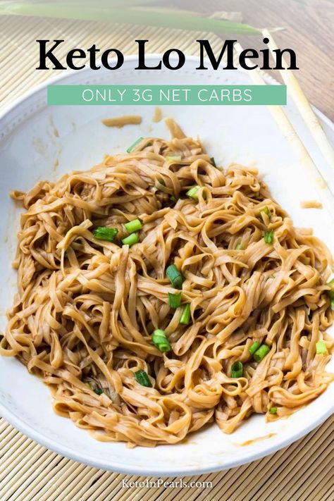 Craving for a Chinese takeout? This Keto Lo Mein will be your next favorite recipe! Low-carb and keto, you can definitely make this with just a few ingredients. Keto Lo Mein, Low Carb Asian, Keto Chinese, Keto Stir Fry, Keto Noodles, Lo Mein Recipe, Konjac Noodles, Low Carb Noodles, Lo Mein Noodles