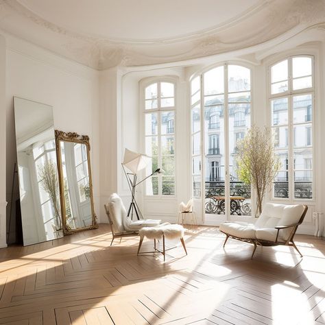 Parisian Home Office, Paris Apartment Aesthetic, Parisienne Apartment, Parisian Style Apartment, European Apartment, Parisian Apartment Decor, Parisian Interior, Blue Accent Walls, French Apartment