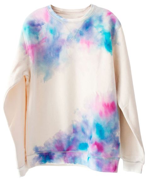 DIY Projects - Watercolor Sweatshirt or t-shirt - Redbook #diy #crafts #tutorial Shirt Makeover, Sweater Tutorial, Diy Fashion Trends, Diy Fashion Projects, Diy Sweater, Diy Sweatshirt, Cardigan Design, Diy Vetement, Tie Dye Diy