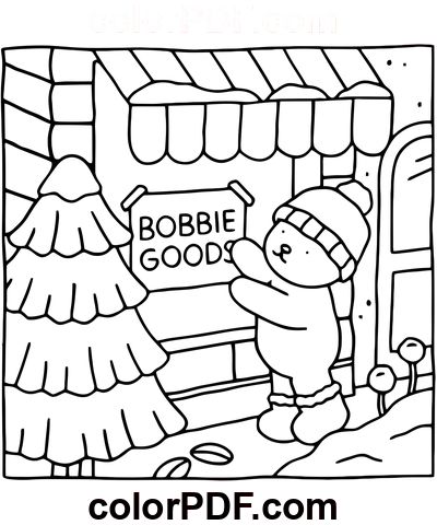 Bens Bobbie Urso Bonito – Páginas para colorir e livros em PDF Bobbie Goods Coloring Pages, Bobbie Goods Coloring, Coloring Pages Winter, Bobbie Goods, Bear Coloring Pages, Detailed Coloring Pages, Cartoon Coloring Pages, Drawing Images, Coloring Pages To Print