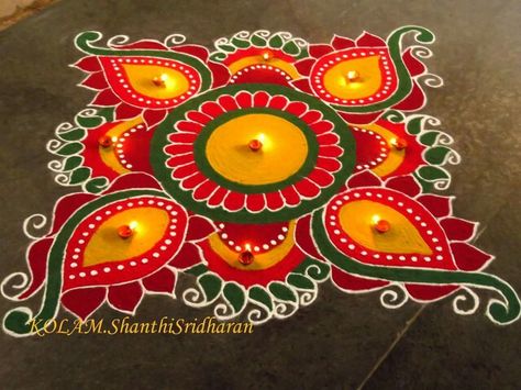 Square rangoli colours Easy Rangoli Designs Square, Rangoli Designs For Diwali Latest, Big Rangoli Designs Creativity, Beautiful Rangoli Designs Latest, Square Rangoli, Rangoli Images, Ganpati Rangoli, Cartoons Rangoli, 3d Rangoli