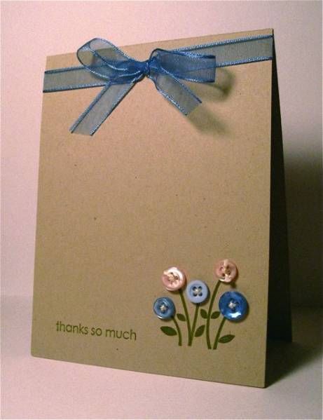 Button Flowers Button Cards Ideas Simple, Creative Birthday Cards, Gift Wrapping Inspiration, Paper Crafts Card, Creative Gift Wrapping, Button Cards, Button Flowers, Birthday Cards Diy, Button Crafts