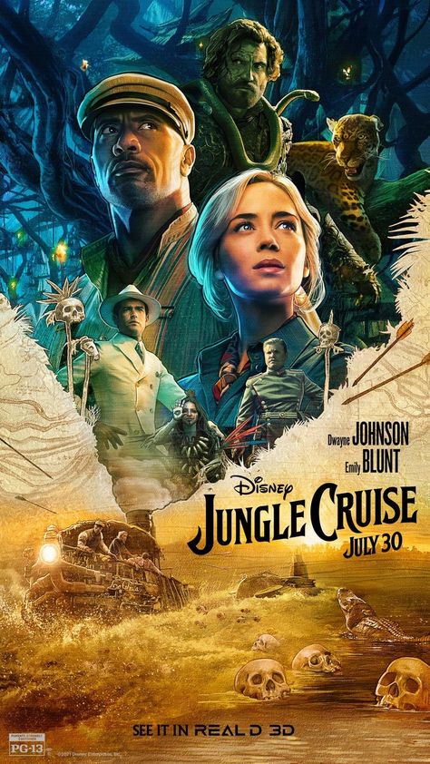 Jungle Cruise Movie, Lily Houghton, Walt Disney Paris, Action Movie Poster, Jack Whitehall, Jungle Cruise, Theme Parks Rides, Dustin Hoffman, Adventure Movie