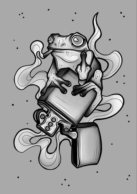 Tattoo Art Design Illustration, Flash Tattoo Drawings, Colorful Frog Tattoo, Cool Frog Tattoo, Tattoo Design Ideas Sketches, Flash Tattoo Designs Neo Traditional, New School Tattoo Designs Drawings, Tattoo Designs Drawings Sketches Ideas, New School Tattoo Designs Sketches