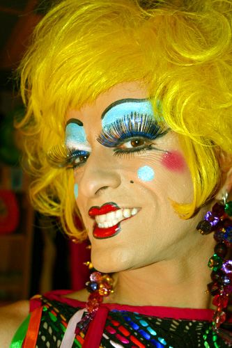 #1 I hate clowns!!  #2 If your gonna dress in drag at least try to be good at it Pantomime Dame Makeup, Clown Barbie, Panto Dame, Campy Drag, Bio Queen Drag, Drag King Makeup, Witchy Makeup, Lady Camden Drag, Drag Star