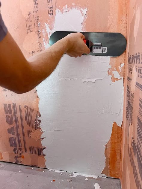 DIY concrete bathroom walls with Microcement - Jenna Sue Design Concrete Bathroom Walls, Diy Concrete Bathroom, Concrete Walls Diy, Fixxer Upper, Microcement Walls, Micro Concrete, Cement Bathroom, Concrete Shower, Jenna Sue Design