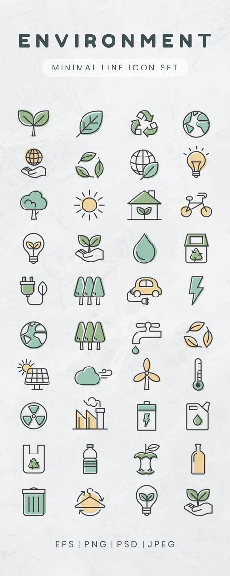 Line Icons for Environment & Recycling | Ecology design, Flat design icons, Recycle logo Environment Design Graphics, Sustainability Icon Design, Recycling Symbol Art, Waste Management Projects Ideas, Recycling Graphic Design, Eco Friendly Design Graphic, Flat Icon Design, Energy Design Graphic, Sustainable Design Graphic