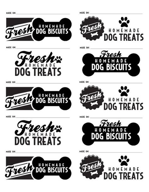 Homemade Dog Treat Labels | Adorable labels for when you make your own dog biscuits ... Dog Treat Packaging, Dog Treat Business, Treat Packaging, Treat Business, Dogs Treats, Dog Biscuit, Dog Treat Jar, Dog Treats Homemade Recipes, Dog Treats Homemade