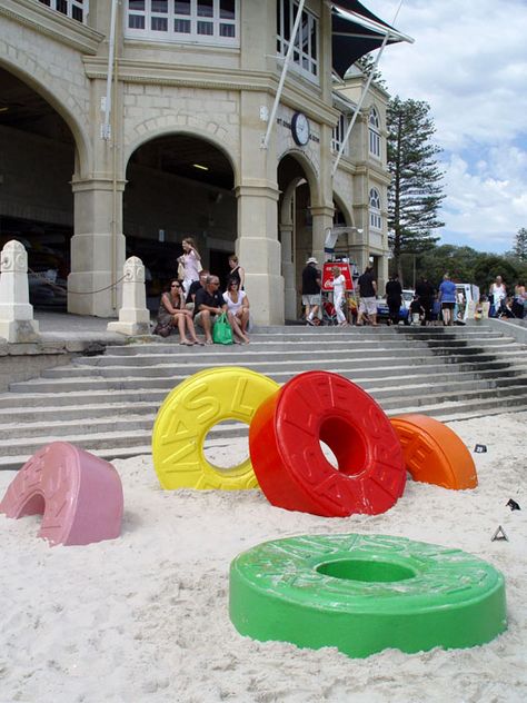 Giant Lifesavers! - Perth, Australia Outdoor Exhibition, Sea Sculpture, 25 March, Public Sculpture, Roadside Attractions, Sculpture Park, Chicken Wire, Outdoor Sculpture, Outdoor Art