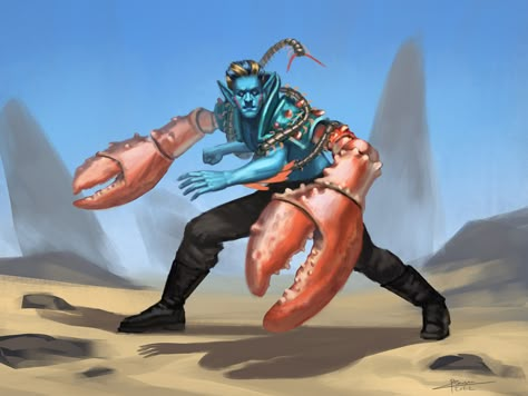 Chimera Humanoid, Crab Monster Art, Simic Hybrid Dnd, Human Hybrid Character Design, Dnd Ocean, Simic Hybrid, Crab Monster, Pirate City, Corpus Hermeticum