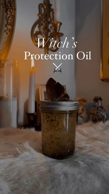 Protection Ingredients Witchcraft, Diy Protection Oil, How To Make Protection Oil, Castor Oil Witchcraft, Pentagram Oil Recipe, Protection Oil Recipe Witchcraft, Protection Oil Witchcraft, Protection Oil Recipe, Witchcraft Candle Magic