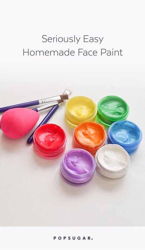 Seriously Easy Homemade Face Paint Homemade Face Paint, Face Paint Recipe, Diy Face Paint, Homemade Face Paints, Homemade Paint, Homemade Art, Face Mask Recipe, Face Painting Halloween, Face Painting Designs