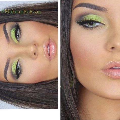 makeupbyevon's photo on Instagram Black Eyeshadow Makeup, Saint Patricks Day Makeup, Revolution Eyeshadow, Red Dress Makeup, Green Makeup, Gold Eyeshadow, Green Eyeshadow, Gold Makeup, Eye Makeup Tips