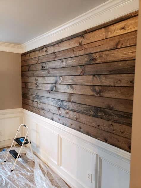 Feature Wall Modern, Farmhouse Feature Wall, Diy Faux Shiplap, Faux Shiplap, Tub Bathroom, Accent Walls In Living Room, Tile Shower Ideas, Shower Remodel, Tile Shower