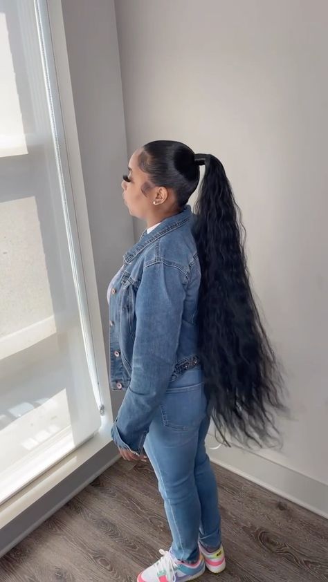 Black Barbie Ponytail, High Barbie Ponytail, Breeze Wave Ponytail, Barbie Doll Ponytail Black Women, Breezy Wave Ponytail, Brown Barbie Ponytail, Mid Ponytail, Body Wave Ponytail, Sleek Back Hair