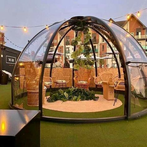 Rooftop Restaurant Design, Modern Restaurant Design, Outdoor Restaurant Design, Bubble House, Rooftop Terrace Design, Modern Restaurant, Rooftop Restaurant, Terrace Design, Outdoor Restaurant