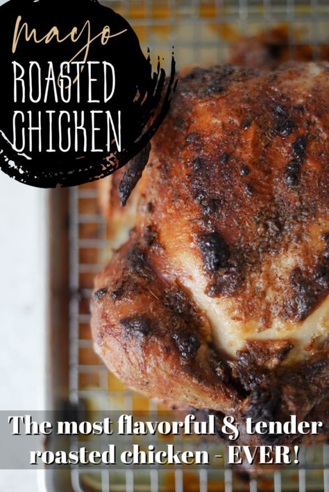 This rotisserie style roasted chicken is the most flavorful & tender roasted chicken - EVER! Roasted Chicken Whole, Homestead Cooking, Fall View, Mayo Chicken, Df Recipes, Gaps Recipes, Nourishing Meals, Poultry Dishes, Primal Recipes