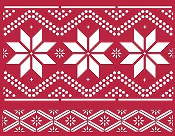 Nordic knitting motifs Large Stencils, Stencil Pattern, Nordic Christmas, Silhouette Stencil, Fair Isle Pattern, Fair Isle Knitting, Knitting Charts, Nordic Design, Christmas Design