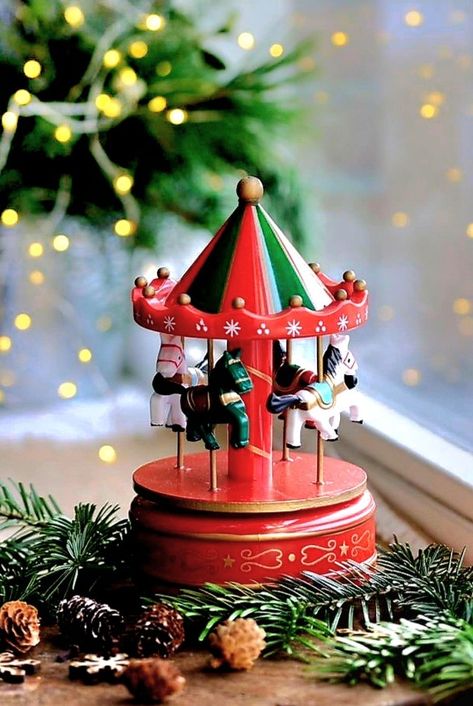 Christmas Musical, Noel Christmas, New Years Decorations, Christmas Aesthetic, Cozy Christmas, Music Box, Christmas And New Year, Carousel, Birthday Decorations