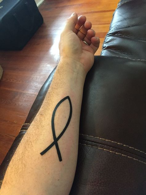 Ichthus Tattoo, Christian Fish Tattoos, Symbol Of Christianity, God Tattoos, Life Crisis, Christian Symbols, Mid Life Crisis, Ancient Symbols, Jesus Fish Tattoo