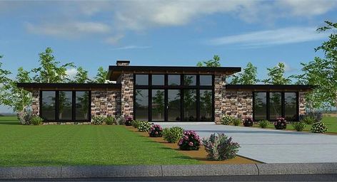 2 Bedroom 2 Bath House Plans - DFD House Plans Blog Mid Century Modern House Plans, Small Modern House Plans, Modern Shed, Garage House Plans, Modern Style House Plans, Plans Modern, Contemporary House Plans, Modern House Plan, Modern Farmhouse Plans