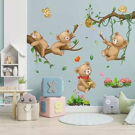 Amazon.com: Wall Decal Kids Room Daycare Playroom, Playroom Classroom, Tree Branch Wall, Classroom Wall Decor, Woodland Bear, Tree Branch, Boys Room, Wall Stickers, Wall Decals