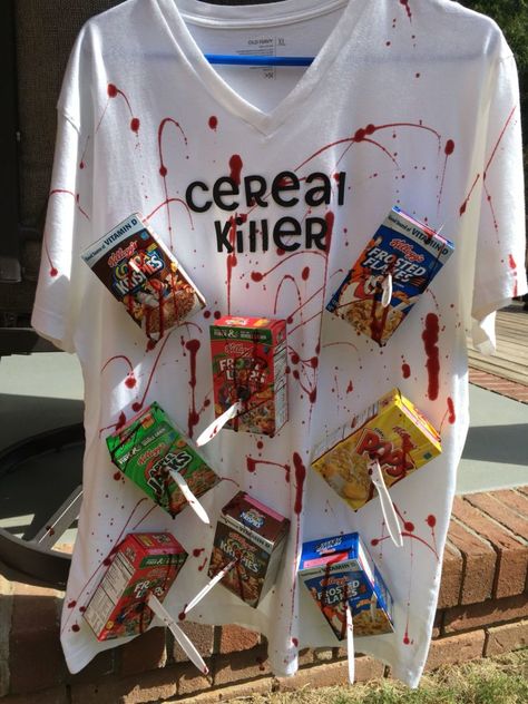 Cereal Killer Halloween Costume, Cereal Killer Halloween, Super Easy Halloween Costumes, Disfarces Halloween, Läskig Halloween, Kostuum Halloween, Kostum Halloween, Halloween Parejas, Halloween Fest