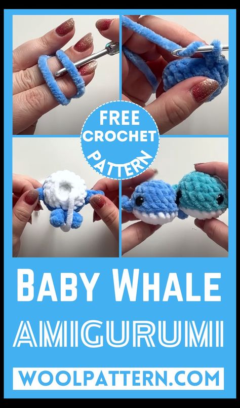 Whale Amigurumi Pattern Free, Whale Amigurumi Pattern, Angels Crochet, Whale Amigurumi, Whale Crochet, Pattern Step By Step, Crochet Christmas Ornaments Free, Crochet Whale, Plush Crochet