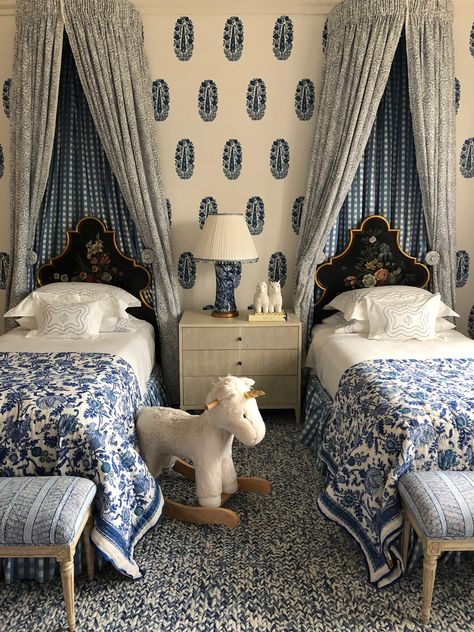 Old Money Kids Bedroom, Children’s Rooms, Old Money Kids Room, Children’s Room, Kids Dream Room, Kids Room Aesthetic, Children Room Ideas, House Kids Room, Blue And White Decor