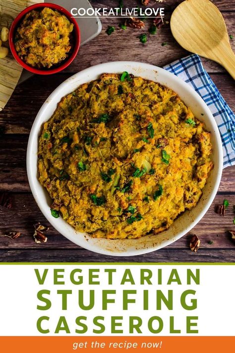 Vegetarian Cornbread Stuffing, Vegetarian Cornbread Casserole, Cornbread Stuffing Casserole, Vegetarian Stuffing, Quick Vegan Meals, Stuffing Casserole, Vegan Stew, Holiday Favorite Recipes, Vegan Side Dishes