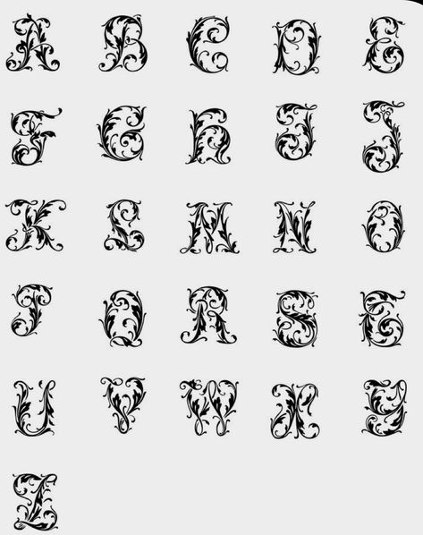 Monogramm Alphabet, Tattoo Lettering Alphabet, Lettering Styles Alphabet, Svg Clip Art, Diy Bead Embroidery, Alphabet Fonts, Hand Lettering Alphabet, Tattoo Font, Lettering Alphabet Fonts