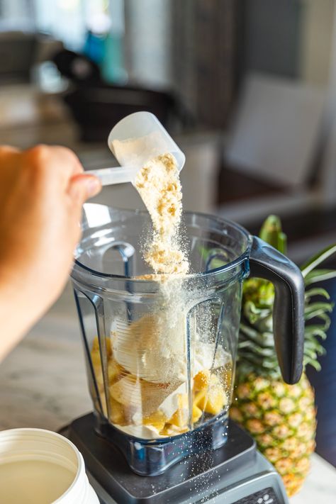 Adding protein to your smoothie is a great for a post workout snack or even a meal on the go! Check out our Veggie Protein, Whey, and Egg White protein options for your next smoothie! #mrmnutrition #smoothie #protein