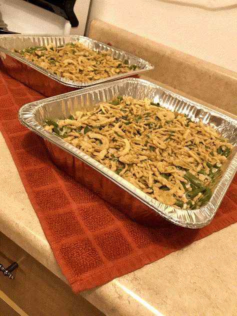 Green Bean Casserole Big Enough to Feed a Crowd - The Semi Organized Ant Del Monte Green Bean Casserole, Green Bean Casserole For A Crowd Recipe, Green Bean Casserole For 30 People, Green Bean Casserole For Large Crowd, Green Bean Casserole For A Crowd, Green Bean Casserole For 20 People, Green Beans For A Crowd Parties, Green Beans For A Crowd, Crowd Recipes