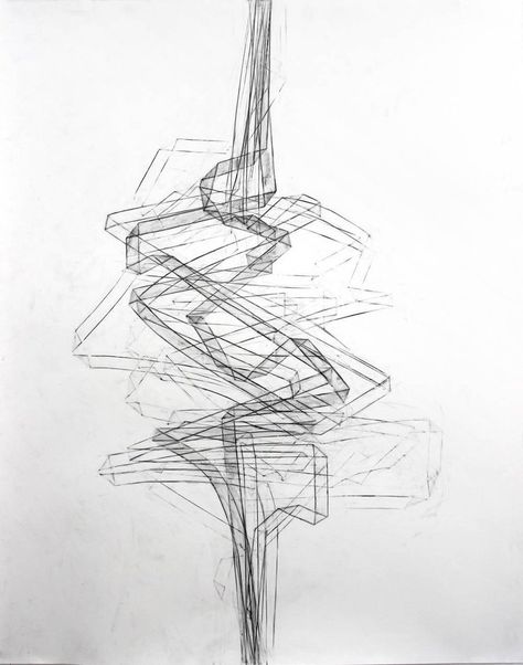 Alisa Dworsky Abstract Drawing / Watercolor: Points Of Tension 1 2015 Soft Abstract Art, Tension Drawing, Abstract Section Drawing, Exploded Drawing Architecture, Spatial Tension Architecture, Tension Cable Architecture, Spatial Arrangement Diagram, Tension Art, Movement Architecture