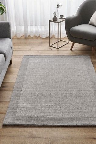 Darcy Wool Rug Interior Design Lounge, Next Rugs, Neutral Rug Living Room, Grey Couch Living Room, Light Grey Rug, Extra Large Rugs, Pebble Grey, Grey Rug, Grey Carpet