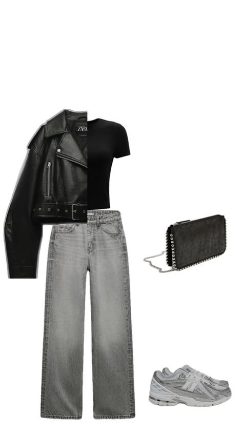 Outfit Jeans Noir, Jeans Noir Outfit, Outfit Ideas With Black Jeans, Black Top Baggy Jeans, Baggy Black Straight Jeans, Outfit With Black Jeans, Outfit Jean Noir Large, Black Jeans Outfit, White Cardigan